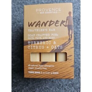 Provence Men Essentials Wander Turmeric,Citrus And Oats Natural Soaps 3 Bars (B)